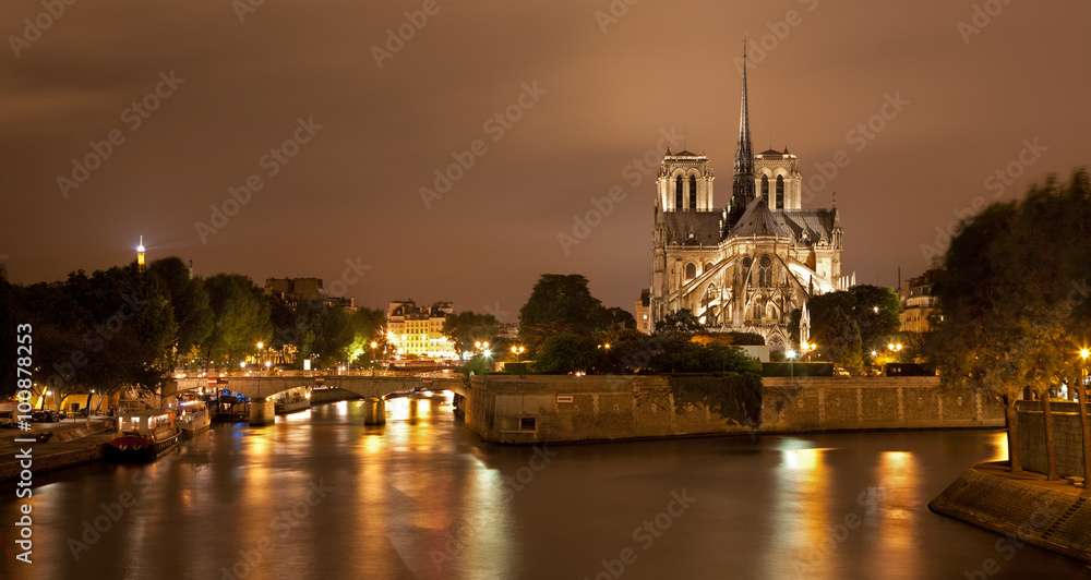 Paris - Notre-Dame cathedral in night

