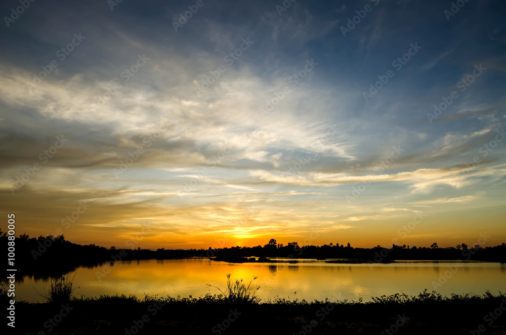 sunset at the lake