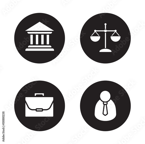 Canvas Print Law black icons set