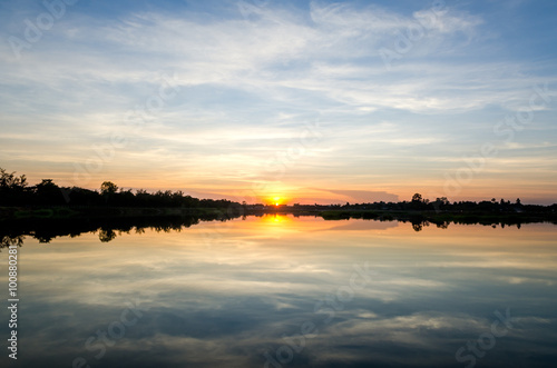 sunset on the lake