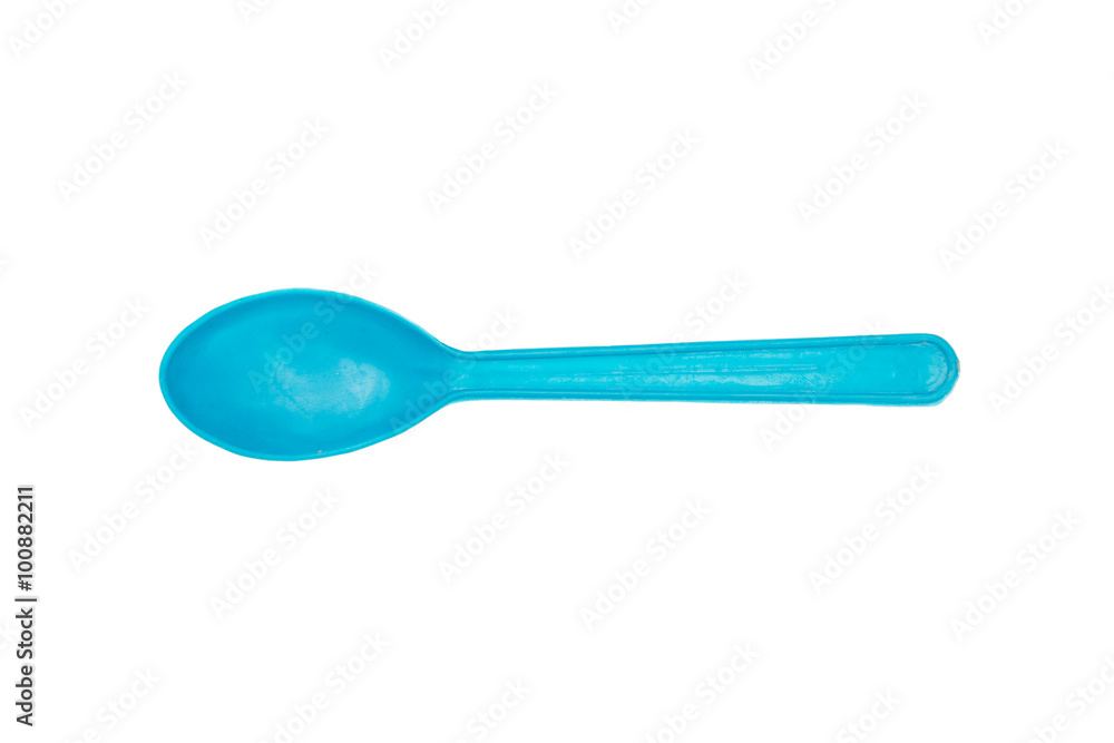 blue spoon plastic isolated on white background. blue spoon plastic isolated on white background.