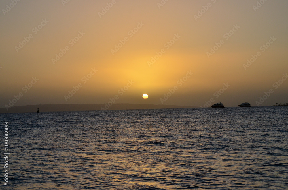 Sunrise over the Red Sea in Egypt