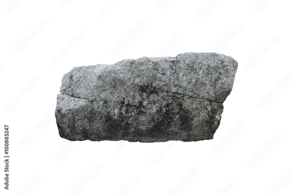 Obraz premium big granite stone, isolated on white background
