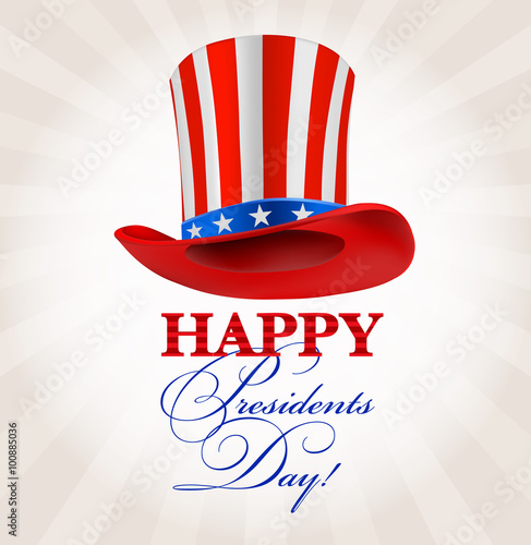 president hat. retro happy presidents day greeting. vector