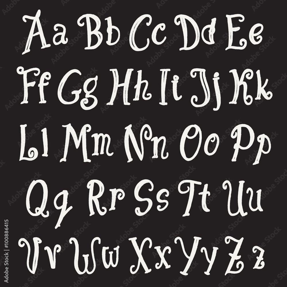 chalk alphabet set. vector