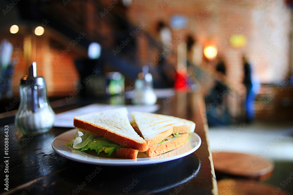sandwich, breakfast in a cafe sandwich, breakfast in a cafe