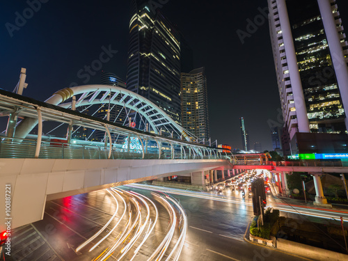 public sky walk at Chong NonSi train station in Bangkok, Thailand