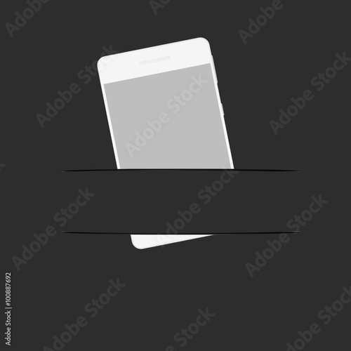 mobile phone illustration in pocket
