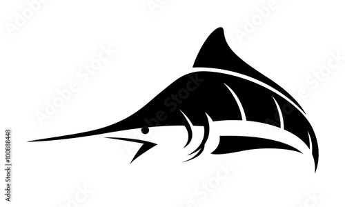 graphic marlin fish, vector