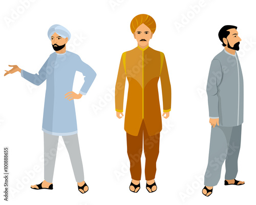 Three indian men in dress