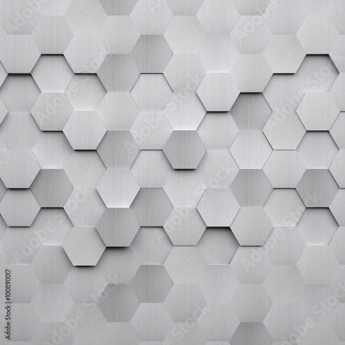 Fototapeta Naklejka Na Ścianę i Meble -  Brushed Metal Hexagon Background