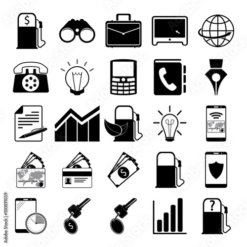 illustration of bussines vector set icon