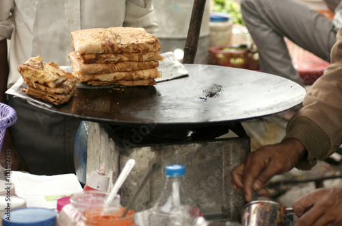 Indian street food-Bread and Omlette