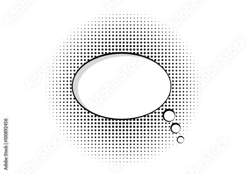 cartoon speech pop art bubble haltone communication background vector empty cloud symbol with place for text photo