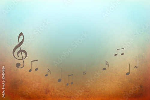 Music background with notes - vector illustration
