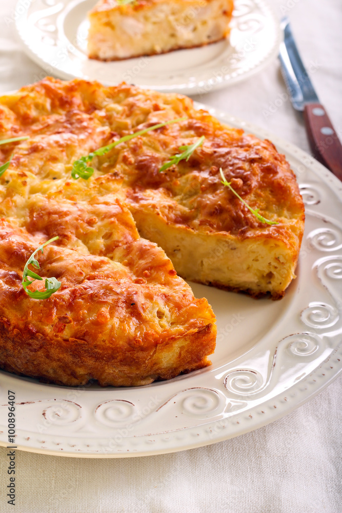 Chicken fillet, cauliflower and cheese quiche Chicken fillet, cauliflower and cheese quiche