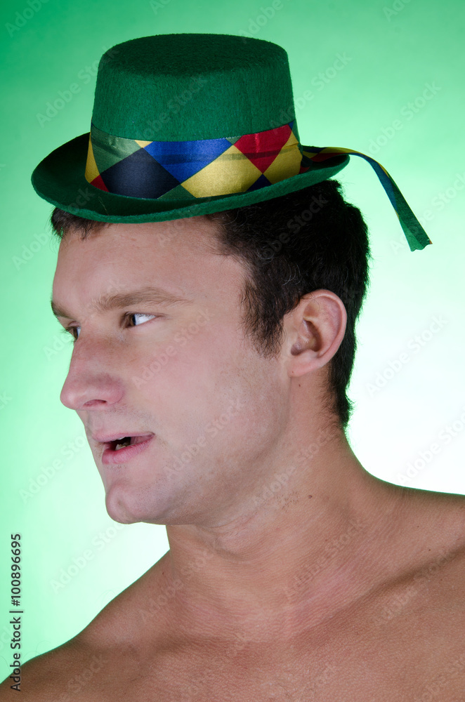 St.Patrick 's Day. Naked man. St.Patrick 's Day. Naked man.