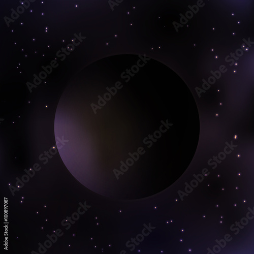 Dark planet. Galaxy. Milky way stars. Stars of a planet and gala