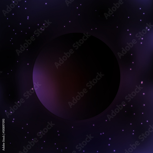 Dark planet. Galaxy. Milky way stars. Stars of a planet and gala