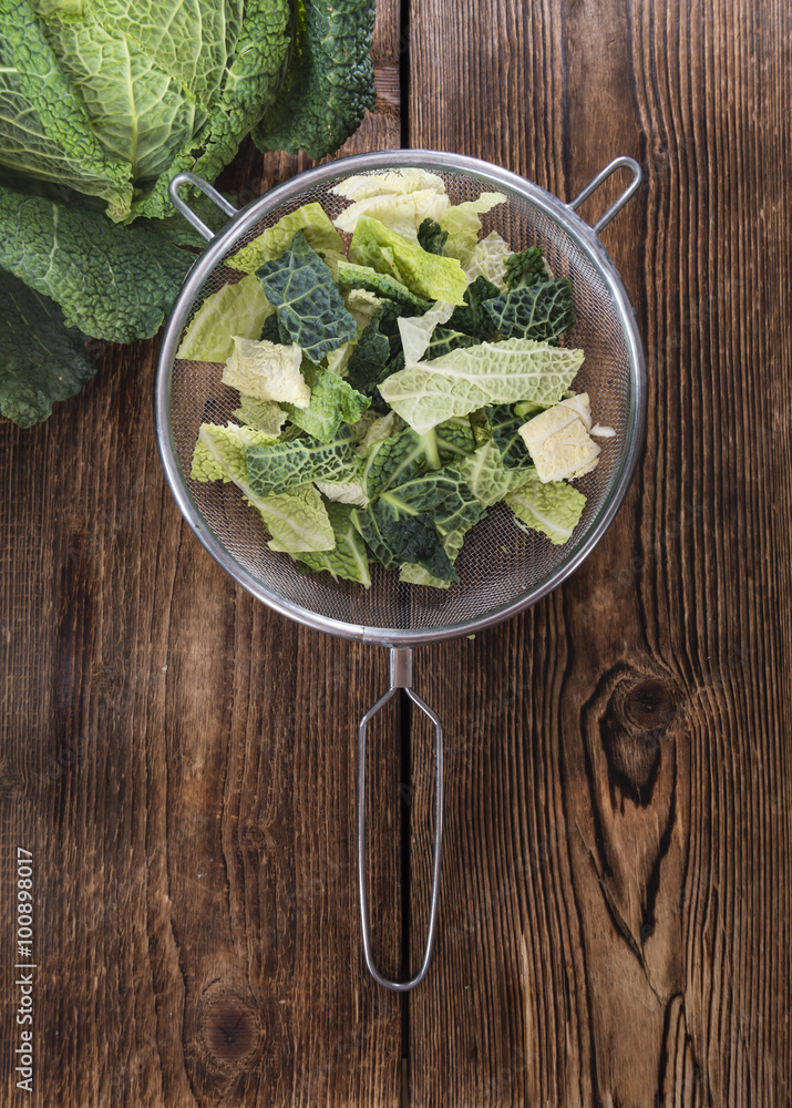 Portion of fresh Savoy