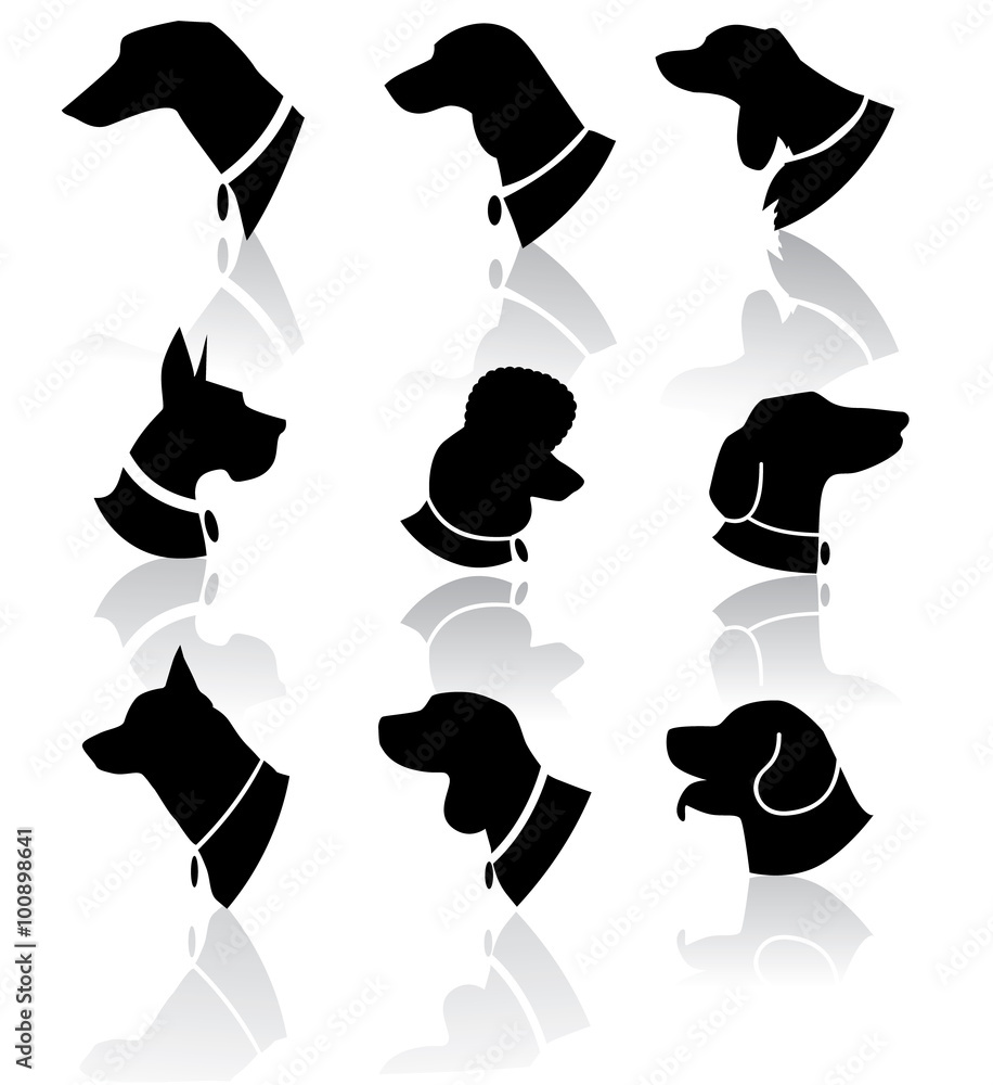 dog head silhouette clip art
