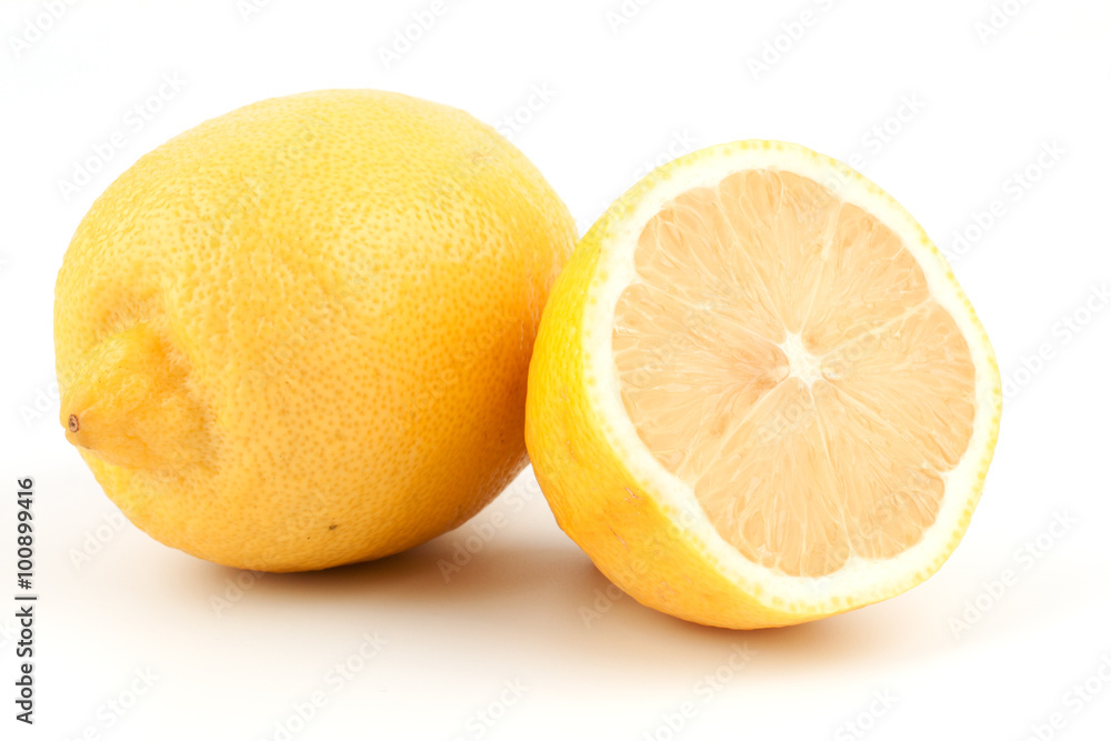 Whole and slice of lemon Whole and slice of lemon