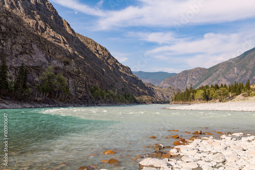 Mountain rivers Argut and Katun, Altai, Russia photo