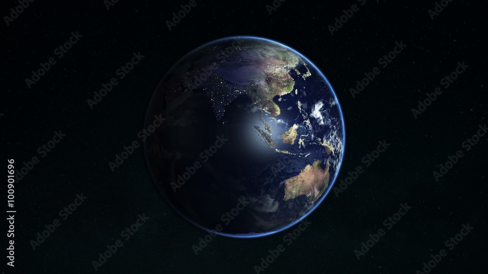 Planet Earth in space on galaxy background Planet Earth in space on galaxy background