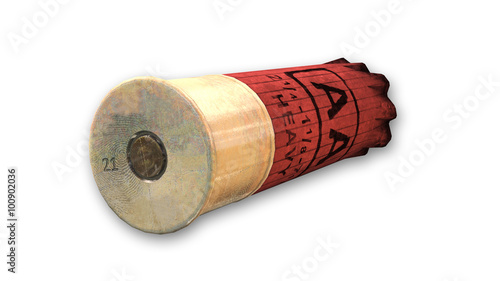 Bild auf Leinwand Shotgun shell, ammo isolated on white background