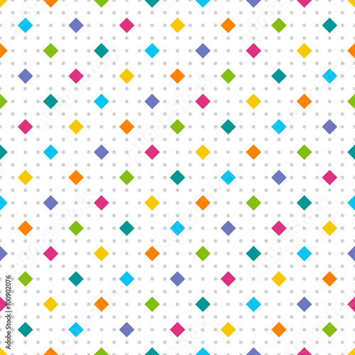 Seamless Background # Polka Dot Pattern, Colorful