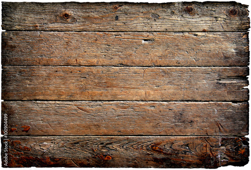 old wooden panel isolated on a white background