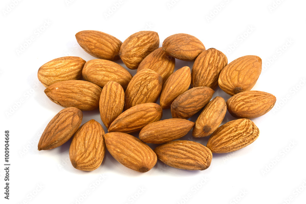 Pile of almond nuts isolated Pile of almond nuts isolated