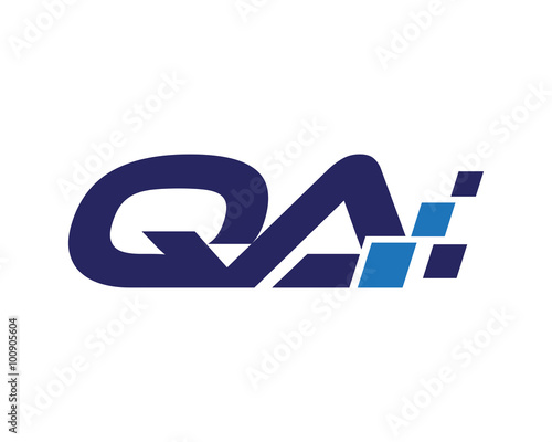 QA digital letter logo