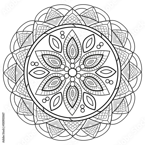 Mandala black and white isolated on white vector, mandala in bianco e nero vettoriale, isolato su sfondo bianco