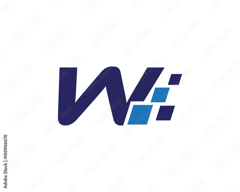 W digital letter logo W digital letter logo