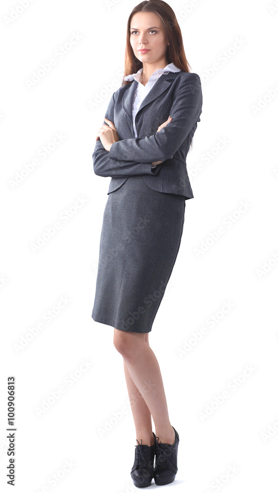 Portrait of business woman standing with crossed arms in office