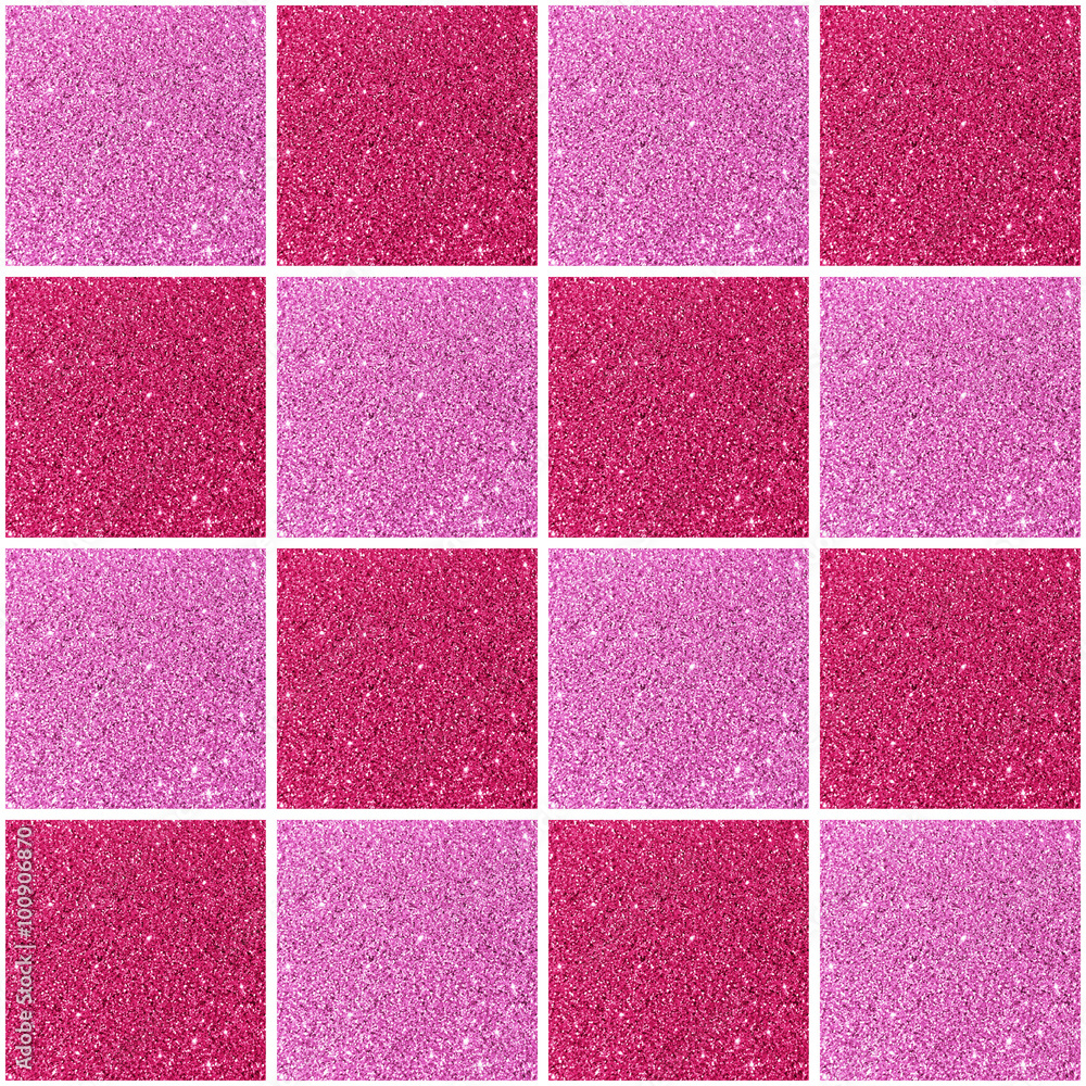 Checkered seamless pattern - pink glitter