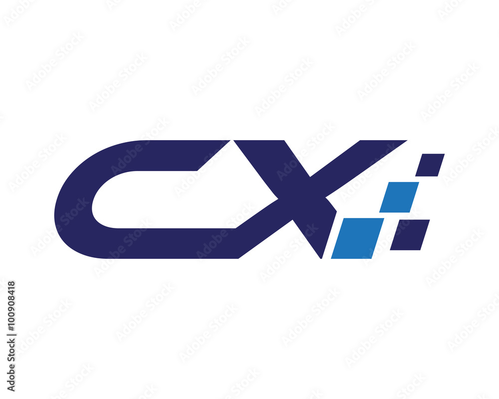 Fototapeta premium CX digital letter logo