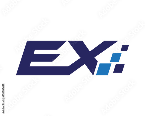EX digital letter logo
