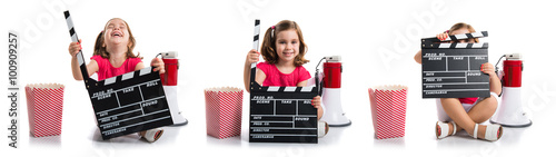 Obraz na płótnie Kid holding a clapperboard