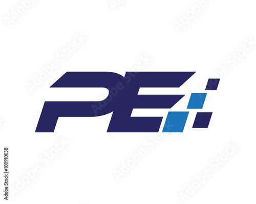 PE digital letter logo