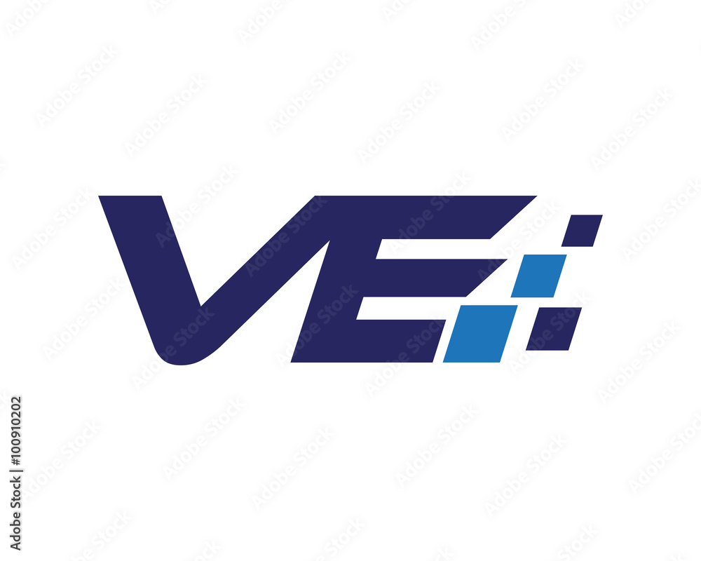 VE digital letter logo