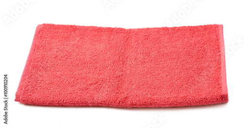 Single terry cloth towel isolated