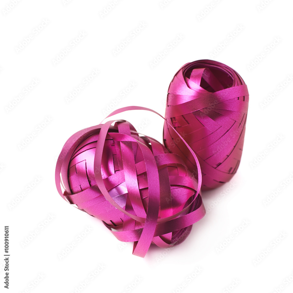 Glossy ribbon reel isolated Glossy ribbon reel isolated