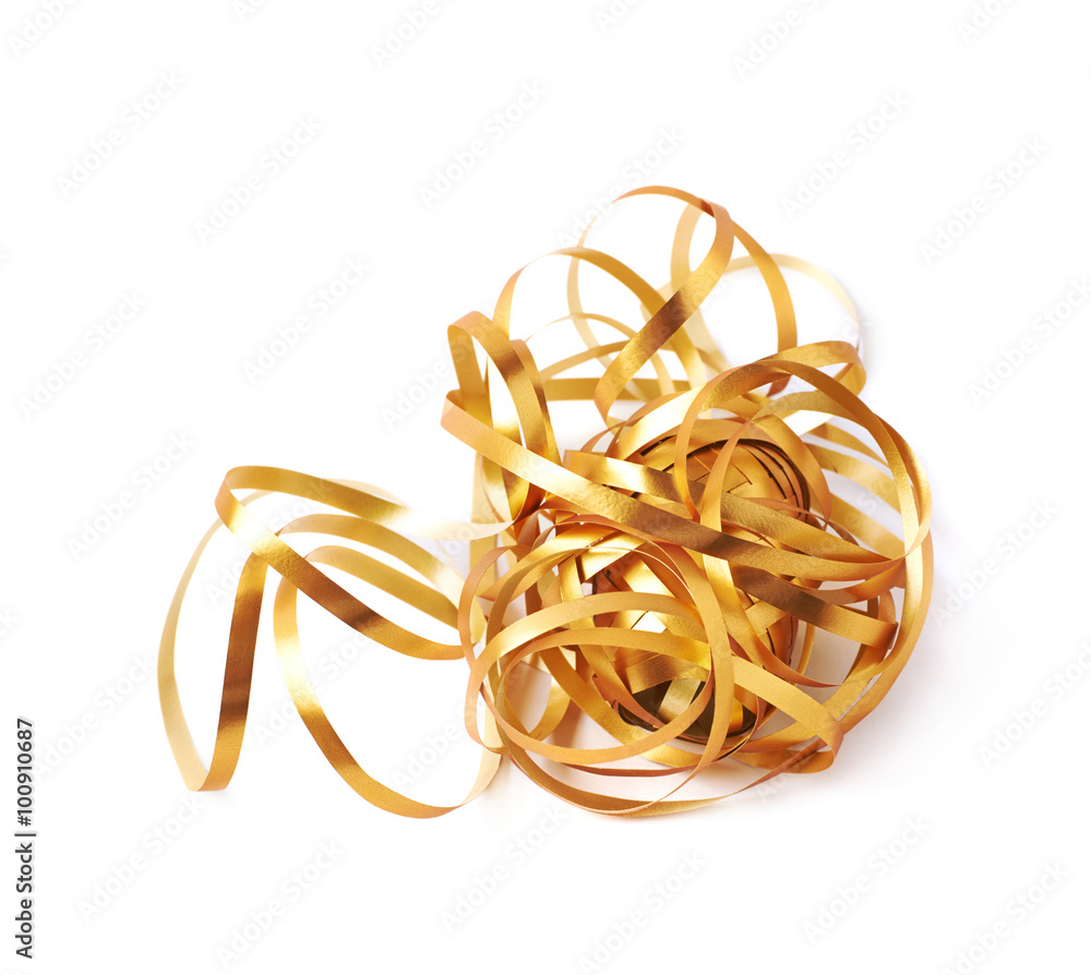 Glossy ribbon reel isolated Glossy ribbon reel isolated