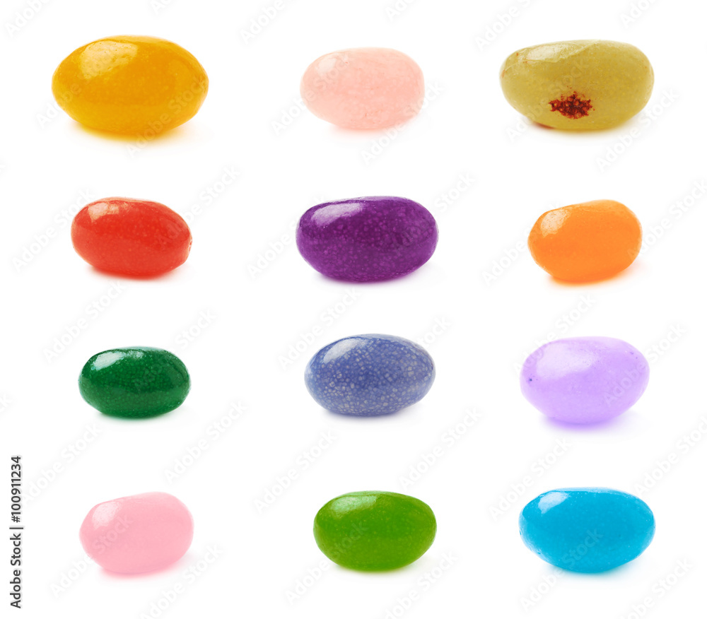 Fototapeta premium Single jelly bean candy isolated