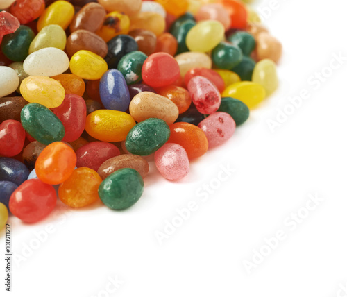 Big pile of jelly beans isolated