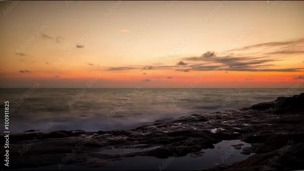 Dawn and waves at the sea Dawn and waves at the sea
