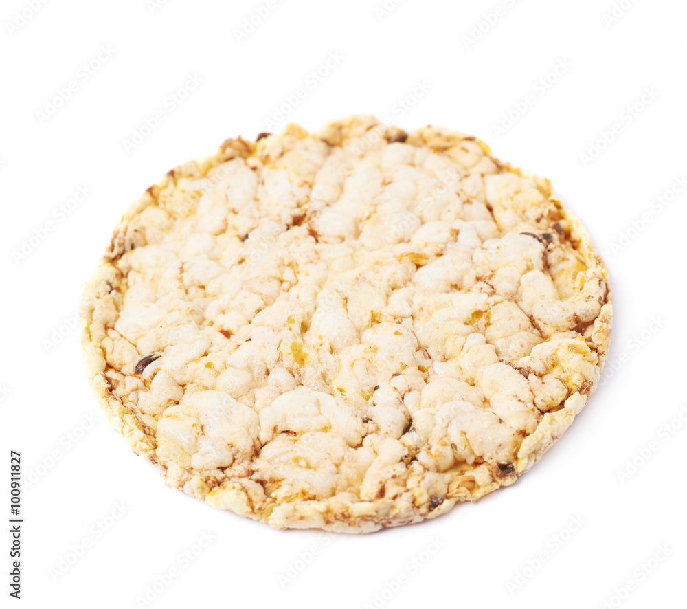 Round diet rice cracker isolated Round diet rice cracker isolated