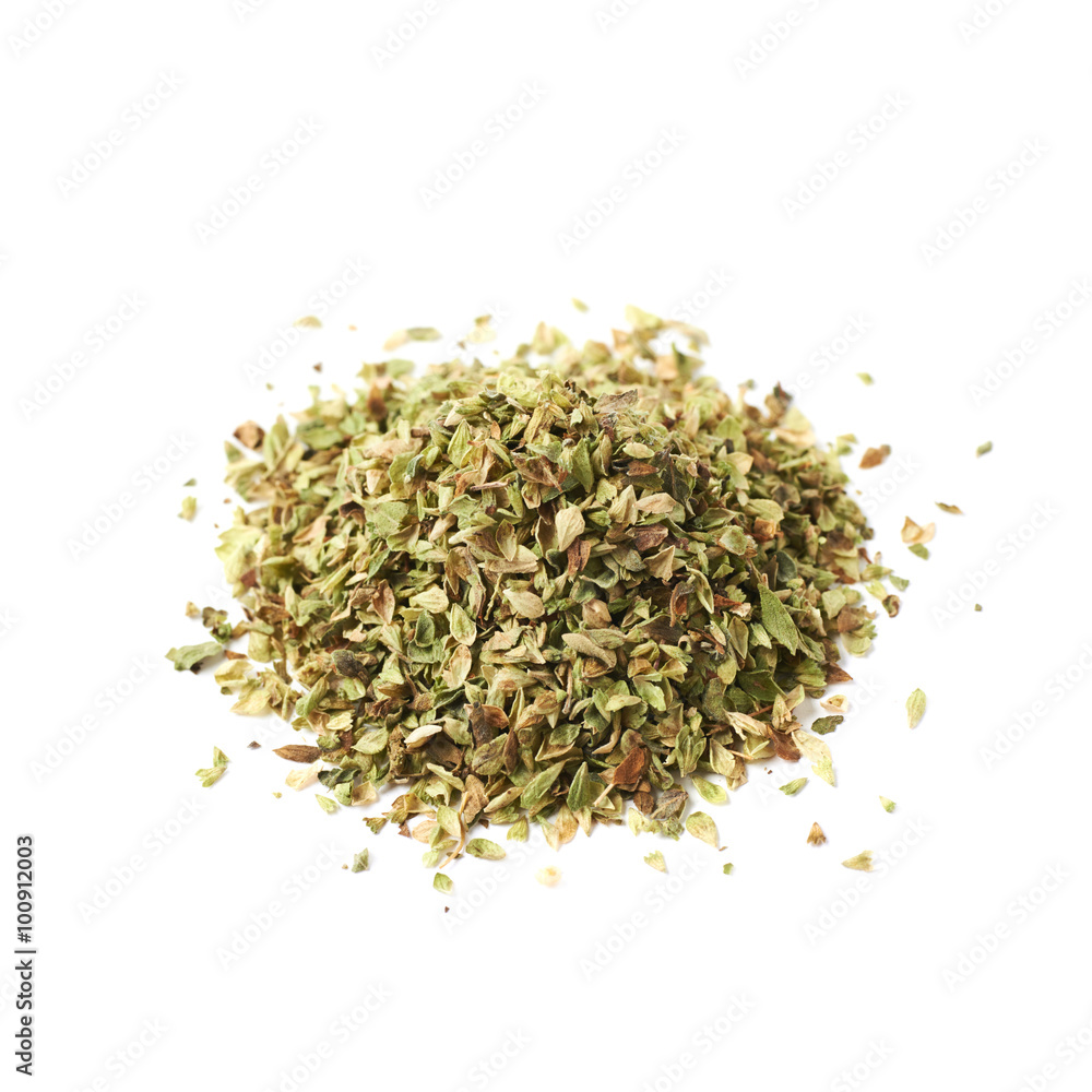Pile of oregano seasoning isolated Pile of oregano seasoning isolated
